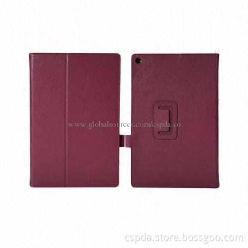 PU Back Stand Cases for Sony Xperia Tablet Z2, Can Change for Other Colors and Materials